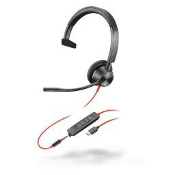 Poly Blackwire 3315 MS Teams fejhallgató, 3,5 mm-es jack USB-C/A adapter, mono