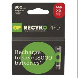 GP ReCyko Pro NiMH Akkumulátor 800 mAh 1,2V HR03 (AAA) 6db 4891199222344