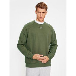 Under Armour Pulóver Ua Rival Fleece Crew 1379755 Khaki Loose Fit