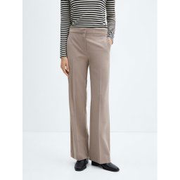 Mango Szövet nadrág Chloe 67023265 Bézs Wide Leg