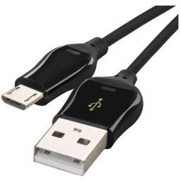 Töltő- és adatkábel USB-A 2.0 / micro USB-B 2.0, Quick Charge, 1 m, fekete SM7004B