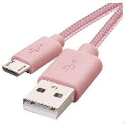 Töltő- és adatkábel USB-A 2.0 / micro USB-B 2.0, 1 m, rózsaszín SM7006P
