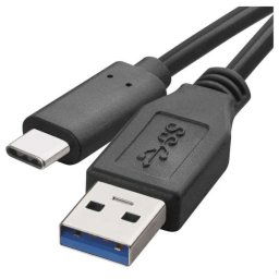Töltő- és adatkábel USB-A 3.0 / USB-C 3.1, 1 m, fekete SM7021BL