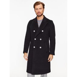 Hugo Gyapjú kabát Miroy 50500094 Fekete Slim Fit