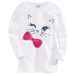 póló fehér cicás