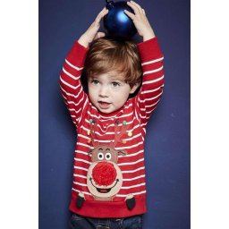 póló rénszarvas mintás csíkos