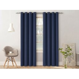 Sötétkék OXFORD LIGHT függöny 140x250 cm Felfüggesztés: Hullámos sínszalag