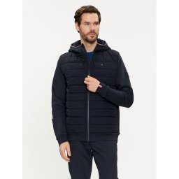 Tommy Hilfiger Pulóver Mix Media MW0MW34211 Sötétkék Regular Fit