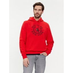 Tommy Hilfiger Pulóver Big Icon MW0MW33650 Piros Regular Fit