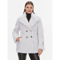 Patrizia Pepe Báránybőr kabát 2O0116/E009-W356 Szürke Regular Fit