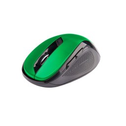 C-TECH egér WLM-02, fekete-zöld, vezeték nélküli, 1600DPI, 6 gomb, USB nano vevő