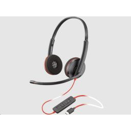 Poly Blackwire 3220 fejhallgató, USB-C/A adapter, sztereó (ömlesztve)