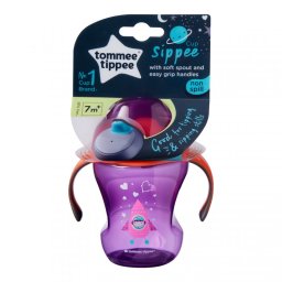 Tommee Tippee Sippee Cup 230 ml - csepegésmentes itatópohár puha ivócsőrrel, lányos