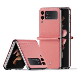 Dux Ducis Bril Samsung Galaxy Z Flip 3 ökobőr telefontok (rózsaszín)