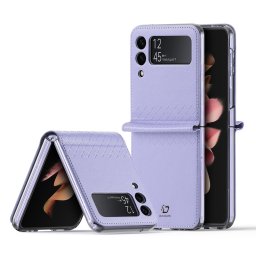 Dux Ducis Bril Samsung Galaxy Z Flip 3 ökobőr telefontok (lila)