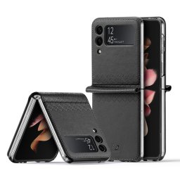 Dux Ducis Bril Samsung Galaxy Z Flip 3 ökobőr telefontok (fekete)