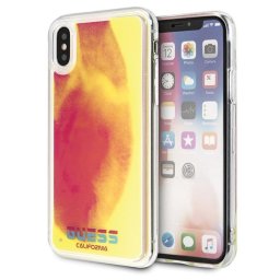 Guess California Glow in the dark iPhone Xs hátlap tok (rózsaszín)