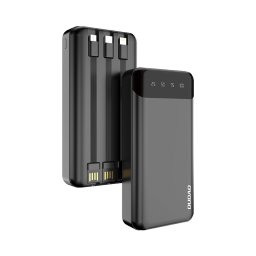 Dudao K6Pro power bank 20000mAh akkumulátor Lightning-USB TypeC-micro USB kábellel (fekete)