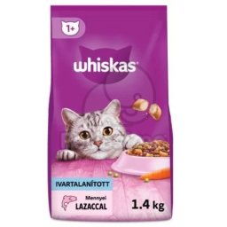 Whiskas Adult szárazeledel ivartalanított macskáknak lazaccal 1,4 kg