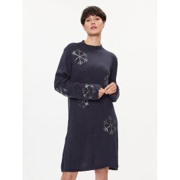 Pieces Kötött ruha 17136436 Sötétkék Regular Fit
