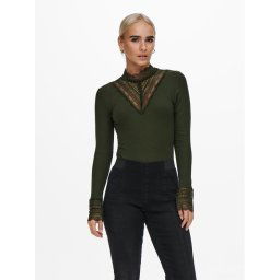 ONLY Blúz 15207788 Zöld Stretch Fit