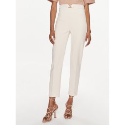 Elisabetta Franchi Szövet nadrág PA-T1-441E2-V260 Ekru Slim Fit