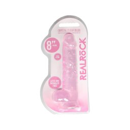 RealRock - átlátszó élethű dildó (pink, 19 cm)