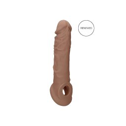 RealRock Penis Sleeve 8 - péniszköpeny (21 cm) - sötét natúr