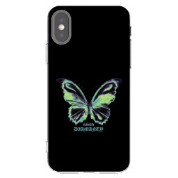Átlátszó szilikon tok az alábbi mobiltelefonokra Apple iPhone X/XS - Diamanty Blue