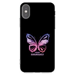 Átlátszó szilikon tok az alábbi mobiltelefonokra Apple iPhone X/XS - Diamanty Purple