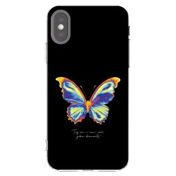 Átlátszó szilikon tok az alábbi mobiltelefonokra Apple iPhone X/XS - Diamanty Black