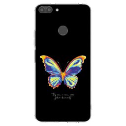 Átlátszó szilikon tok az alábbi mobiltelefonokra Huawei P Smart - Diamanty Black