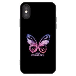 Fekete szilikon tok az alábbi mobiltelefonokra Apple iPhone X/XS - Diamanty Purple