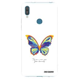 Átlátszó szilikon tok az alábbi mobiltelefonokra Huawei Y7 2019 - Diamanty White