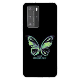 Átlátszó szilikon tok az alábbi mobiltelefonokra Huawei P40 Pro - Diamanty Blue