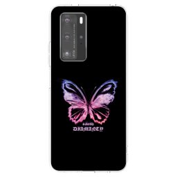 Átlátszó szilikon tok az alábbi mobiltelefonokra Huawei P40 Pro - Diamanty Purple