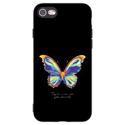 Fekete szilikon tok az alábbi mobiltelefonokra Apple iPhone SE 2020 - Diamanty Black