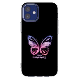 Átlátszó szilikon tok az alábbi mobiltelefonokra Apple iPhone 12 mini - Diamanty Purple