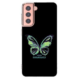 Átlátszó szilikon tok az alábbi mobiltelefonokra Samsung Galaxy S21 5G G991B - Diamanty Blue