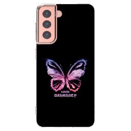 Átlátszó szilikon tok az alábbi mobiltelefonokra Samsung Galaxy S21 5G G991B - Diamanty Purple