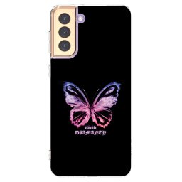 Átlátszó szilikon tok az alábbi mobiltelefonokra Samsung Galaxy S21+ 5G G996F - Diamanty Purple