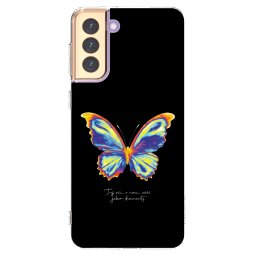 Átlátszó szilikon tok az alábbi mobiltelefonokra Samsung Galaxy S21+ 5G G996F - Diamanty Black