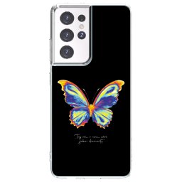 Átlátszó szilikon tok az alábbi mobiltelefonokra Samsung Galaxy S21 Ultra 5G G998B - Diamanty Black