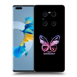 Átlátszó szilikon tok az alábbi mobiltelefonokra Huawei Mate 40 Pro - Diamanty Purple