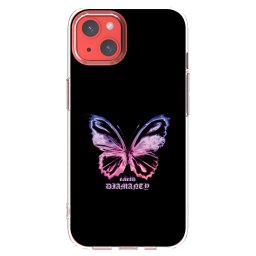 Átlátszó szilikon tok az alábbi mobiltelefonokra Apple iPhone 13 - Diamanty Purple