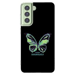 Átlátszó szilikon tok az alábbi mobiltelefonokra Samsung Galaxy S21 FE 5G - Diamanty Blue