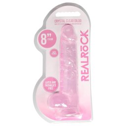 RealRock - átlátszó élethű dildó (pink, 19 cm)