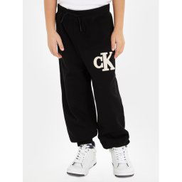 Calvin Klein Jeans Melegítő alsó Towelling Logopack IB0IB01677 Fekete Regular Fit