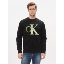 Calvin Klein Jeans Pulóver Monologo J30J325028 Fekete Regular Fit