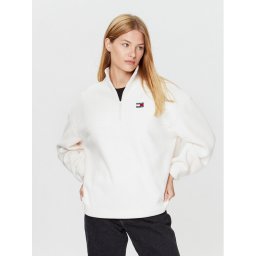 Tommy Jeans Polár kabát DW0DW16271 Ekru Oversize